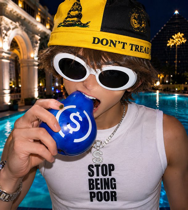 Alon biting the USDC pear